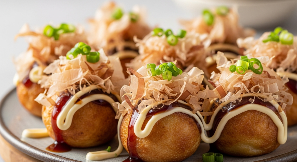 Savor the Best Japanese Takoyaki Topped with Bonito Flakes