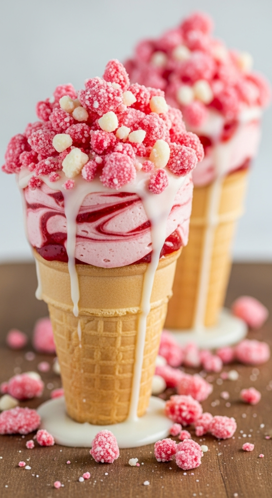 How to Make Irresistible Strawberry Crunch Cheesecake Cones