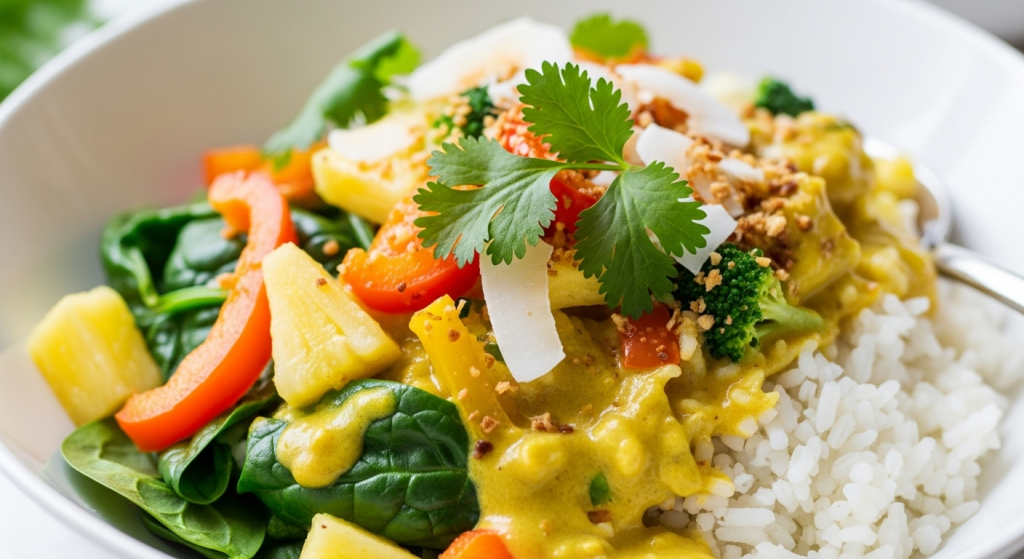 Tropical Vegan Coconut Curry Rice Bowls: A Flavorful Delight
