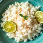 طبق أرز جوز الهند والليمون الكريمي، قوام ناعم ولمسة حامضة