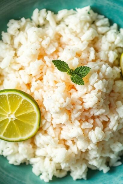 طبق أرز جوز الهند والليمون الكريمي، قوام ناعم ولمسة حامضة