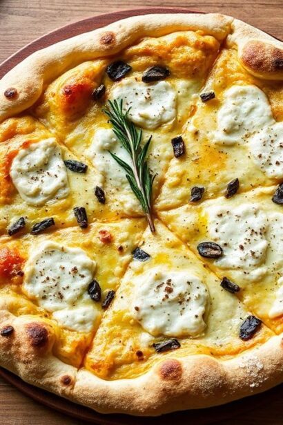 شرائح بيتزا بيانكا بزيت إكليل الجبل ورشة ملح بحري