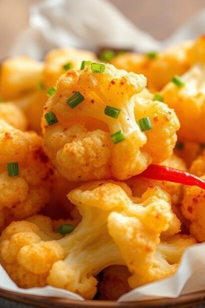 قرنبيط تمبورا مقرمش وصحي مع صلصة شطة حلوة ومنعشة