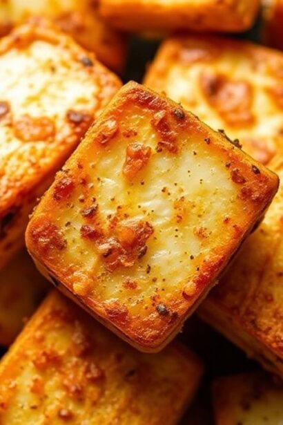 توفو مقرمش محمّر في القلاية الهوائية، وصفة سهلة ولذيذة