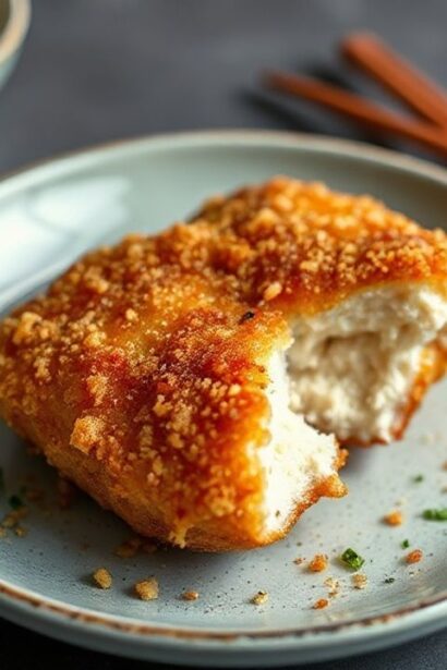 شريحة دجاج كاتسو مقلية ذهبية مقرمشة ولذيذة مع صلصة