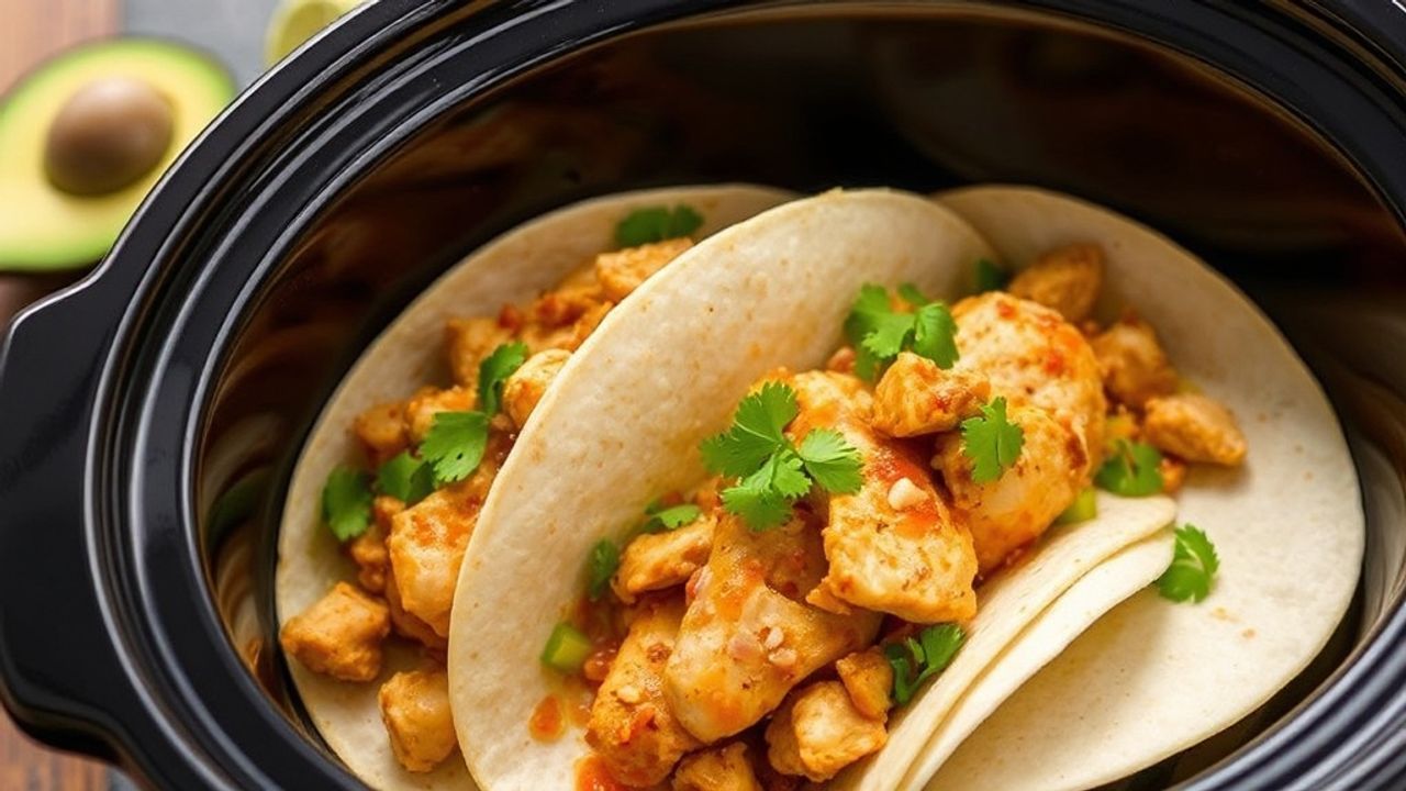 تاكوس دجاج بالكروك بوت: طهي بلا مراقبة، طري ومليء بالنكهات