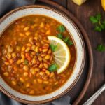 شوربة عدس تركية غنية مع لمسة ليمون حامضة ومغذية