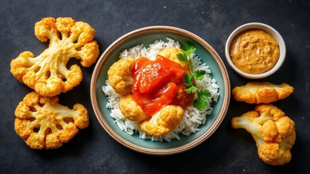 Crispy tempura cauliflower with zesty sweet chili