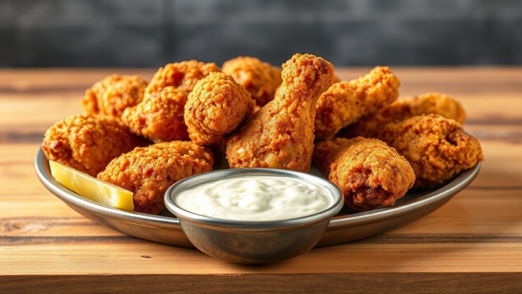 دجاج مقرمش ذهبي مثالي مع قشرة هشة ومغرية