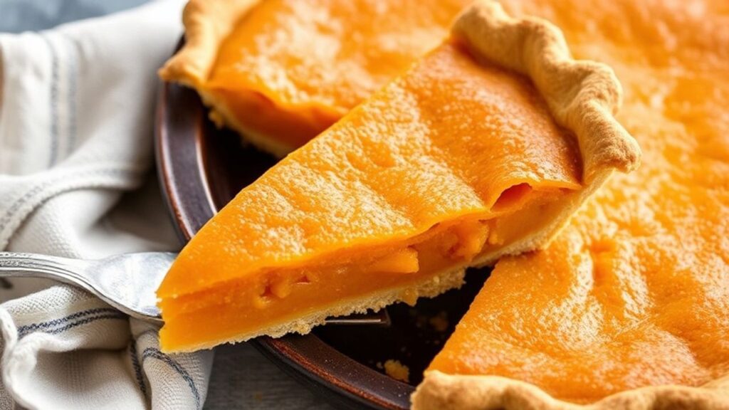 Golden baked Southern sweet potato pie fresh from the oven, ready to be enjoyed.