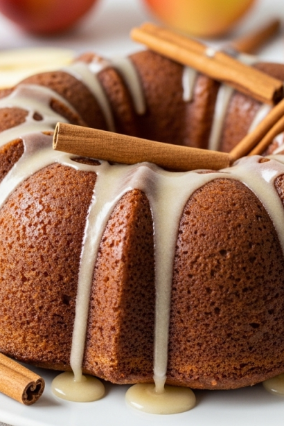 Cozy Autumn Apple Cinnamon Bundt Cake with Maple Glaze Delight