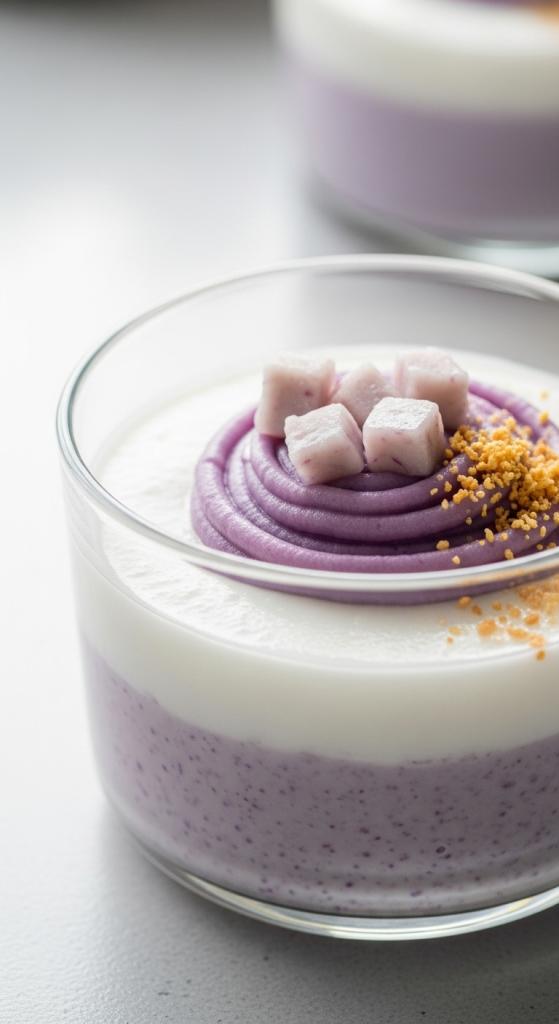 Indulge in Sweet & Creamy Taro Coconut Pudding Delight