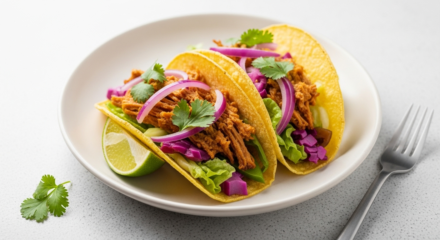 Jackfruit Carnitas Tacos with Zesty Pickled Onions Delight