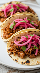Jackfruit Carnitas Tacos with Zesty Pickled Onions Delight 