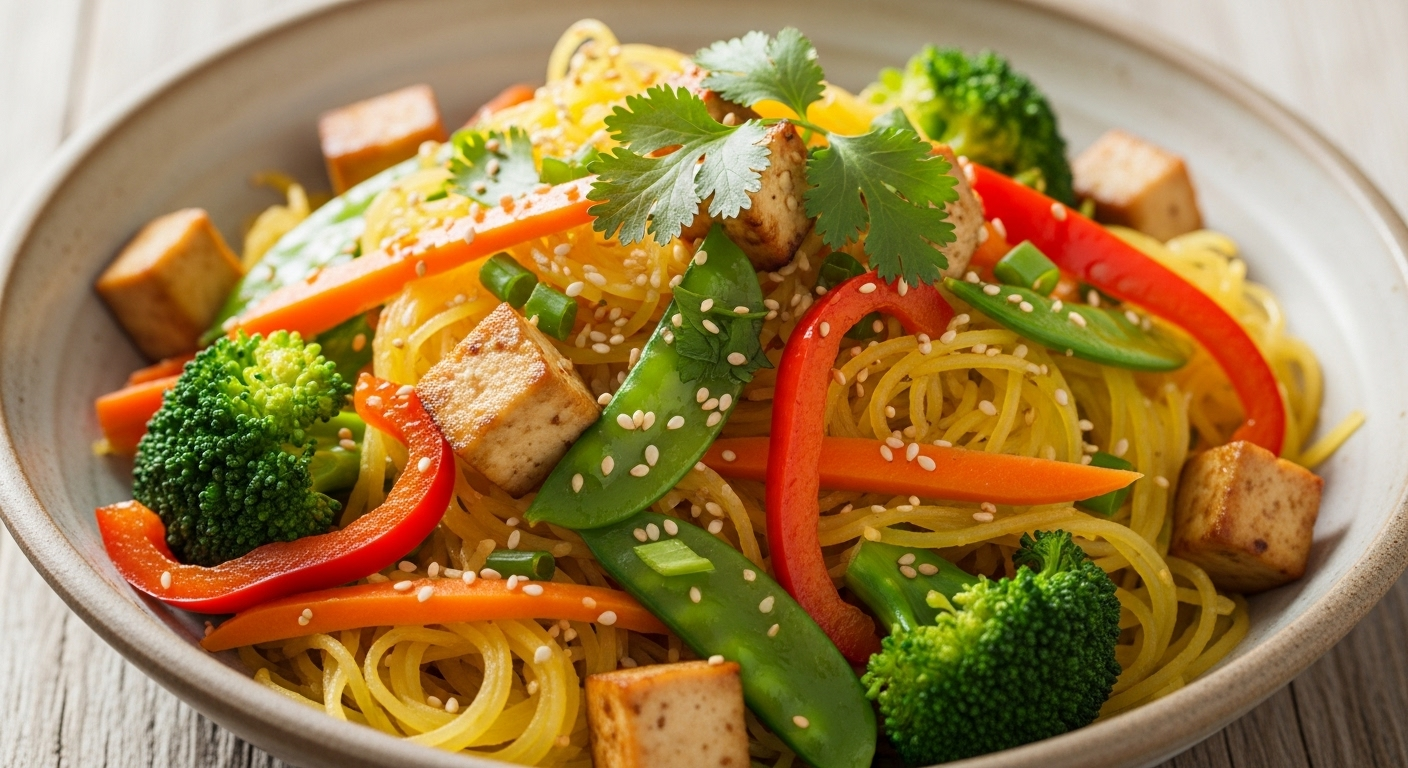 Spaghetti Squash Chow Mein Delight: Easy Twist on Tradition