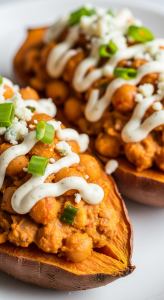 Spicy Buffalo Chickpea Stuffed Sweet Potatoes Delight site.228Z