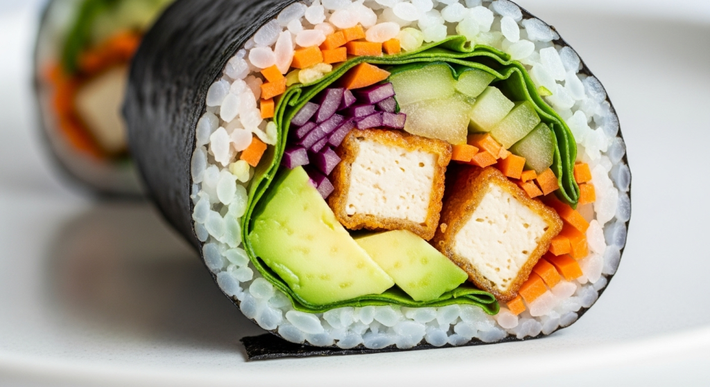 Sushi Burrito Bliss: Avocado & Tofu Fusion Delight