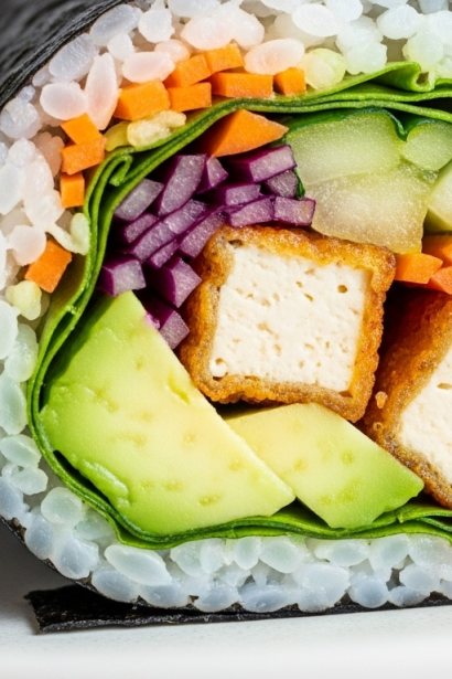 Sushi Burrito Bliss: Avocado & Tofu Fusion Delight