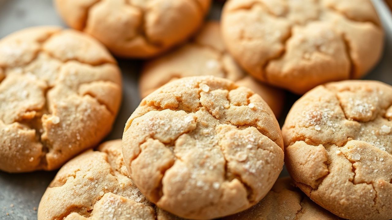 Stack of golden chai snickerdoodles dusted with cinnamon and sugar.