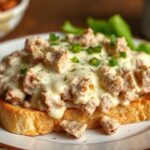 توست مغطّى بكريمة ولحم بقري مقطّع، راحة كلاسيكية لا تُنسى