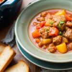 قدر ستيوب مجري غني باللحم والخضار يعلو بخارًا، طبق غولاش سريع لا يُنسى خلال 20 دقيقة.