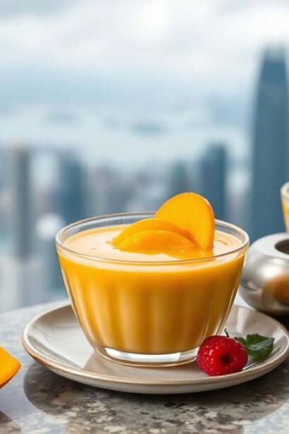 حلوى مانجو هونغ كونغ كريمية ناعمة، لمسة فخمة من الإغراء (المانجو بودينغ)