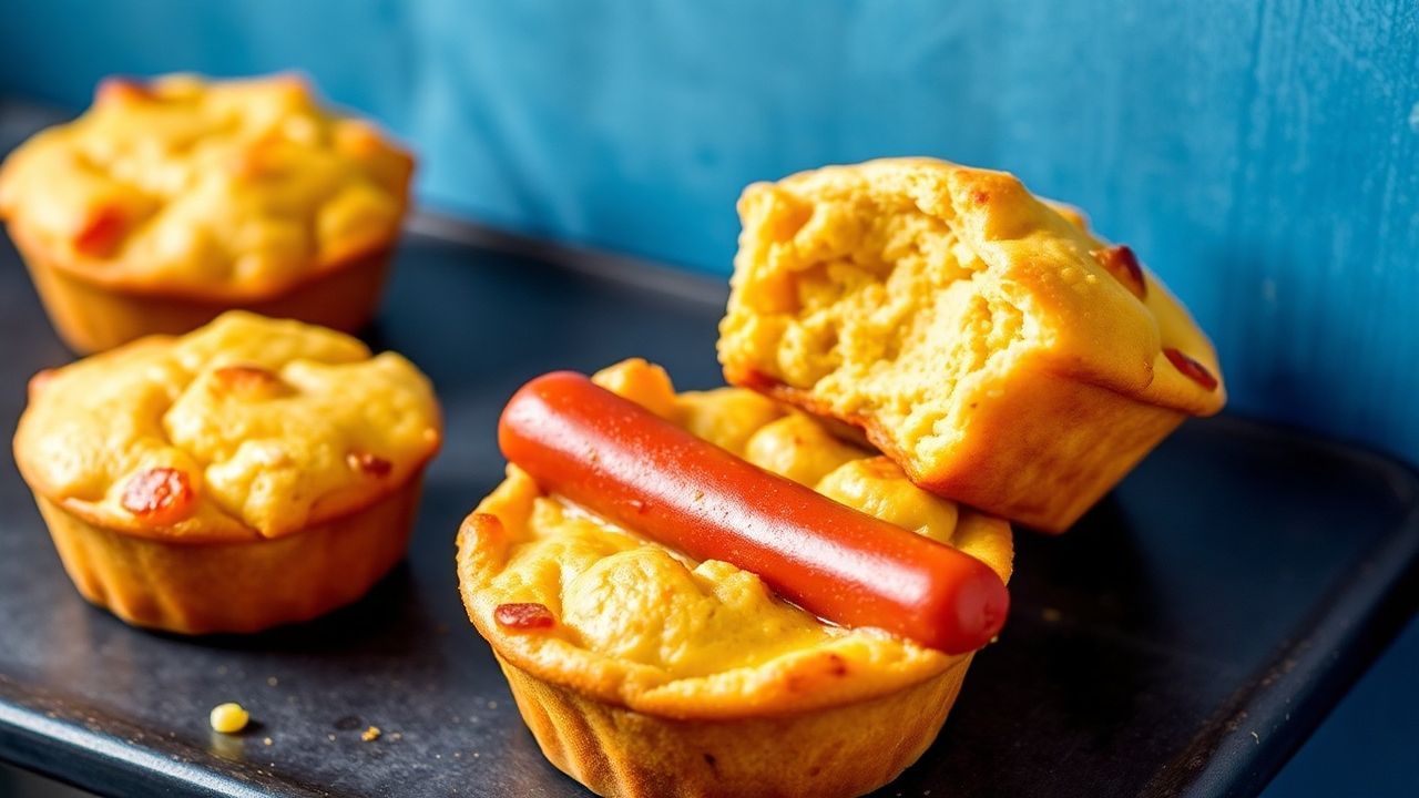 كورن دوج مافنز شهية: لقيمات مقرمشة بجبن ذائبة ونكهة كلاسيكية تُمزج بشكل irresistible لتتحقق.