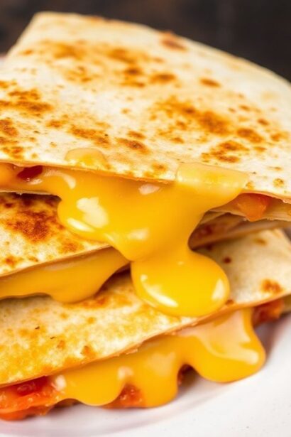شواحط جبن ذائبة داخل توست مقرمش: لقمة مثالية لسهرة عشاء “Melty Cheese Quesadillas”