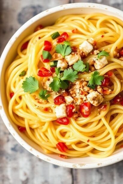 Spaghetti Squash Chow Mein Delight: أطباق معكرونة الكوسة والصلصة، لذيذة وسهلة تقليدياً.