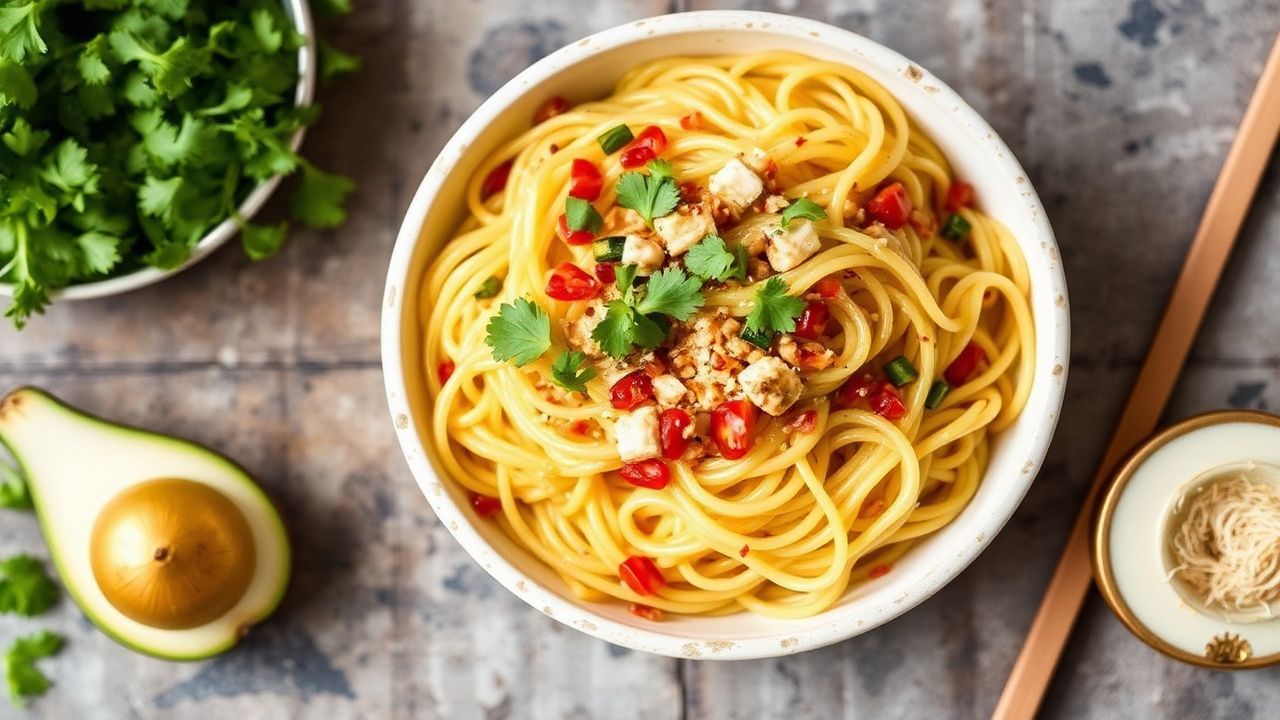 Spaghetti Squash Chow Mein Delight: أطباق معكرونة الكوسة والصلصة، لذيذة وسهلة تقليدياً.