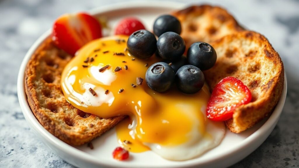 Bright breakfast table with sunlight