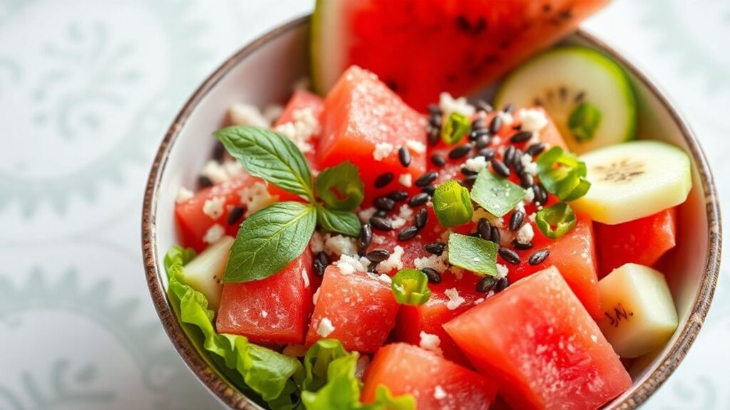 Watermelon poke bowl topping ideas