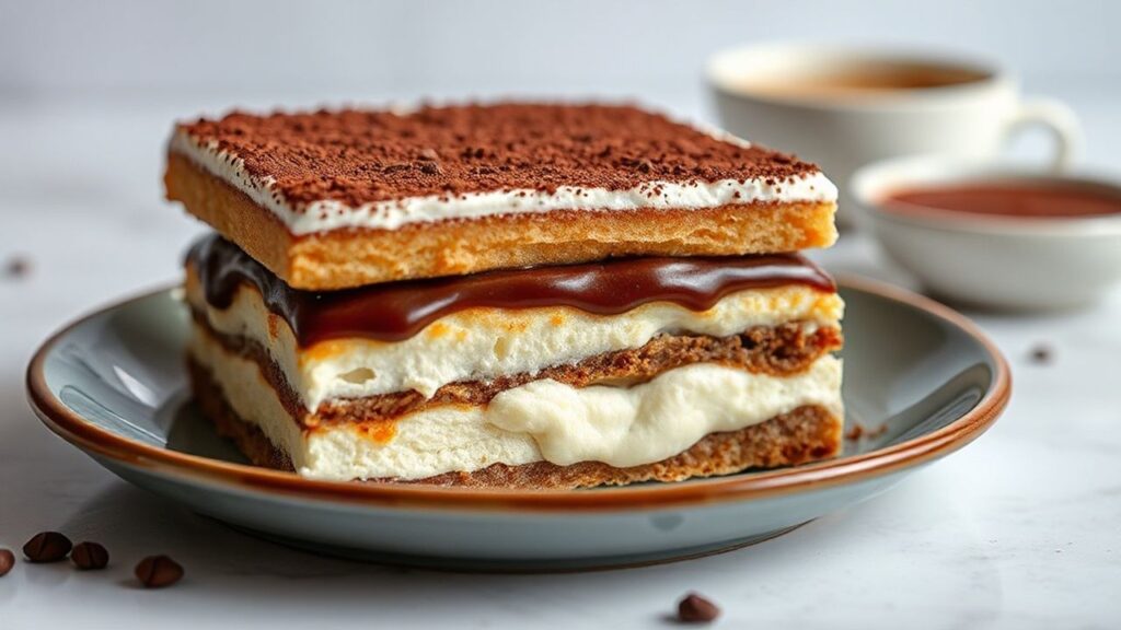 Vietnamese Coffee Tiramisu ready to serve