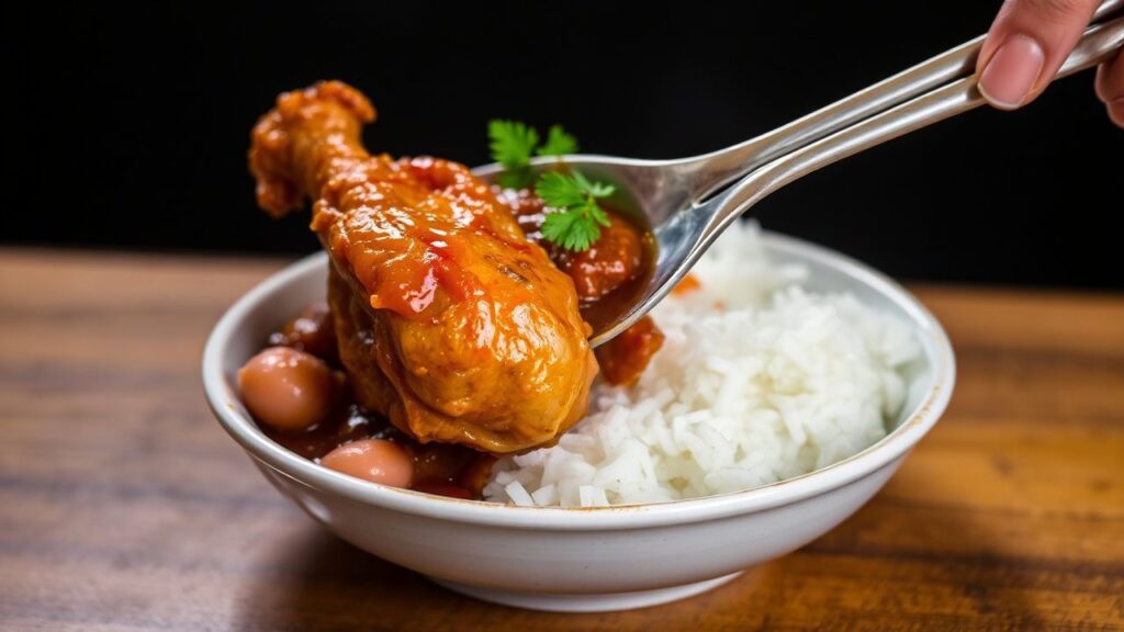Chicken Adobo Filipino traditional dish with rich, bold flavor