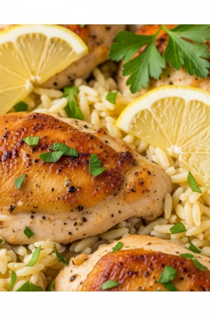15-Minute Lemon Chicken & Orzo Skillet: Bright and Zesty