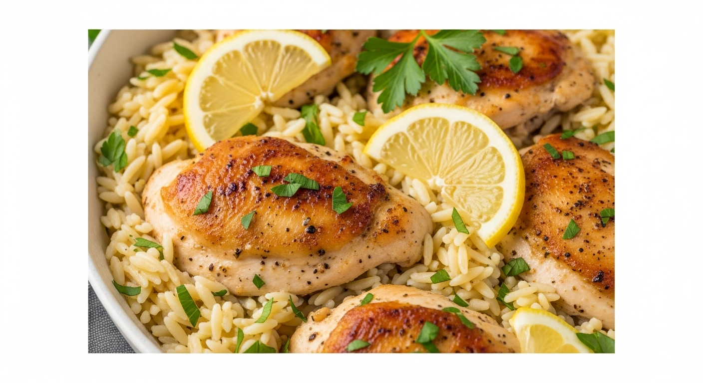 15-Minute Lemon Chicken & Orzo Skillet: Bright and Zesty