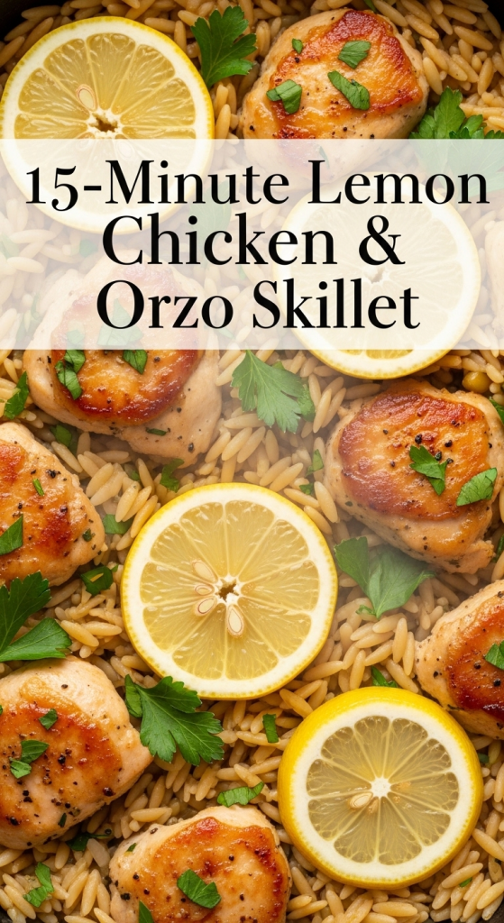 15-Minute Lemon Chicken & Orzo Skillet: Bright and Zesty