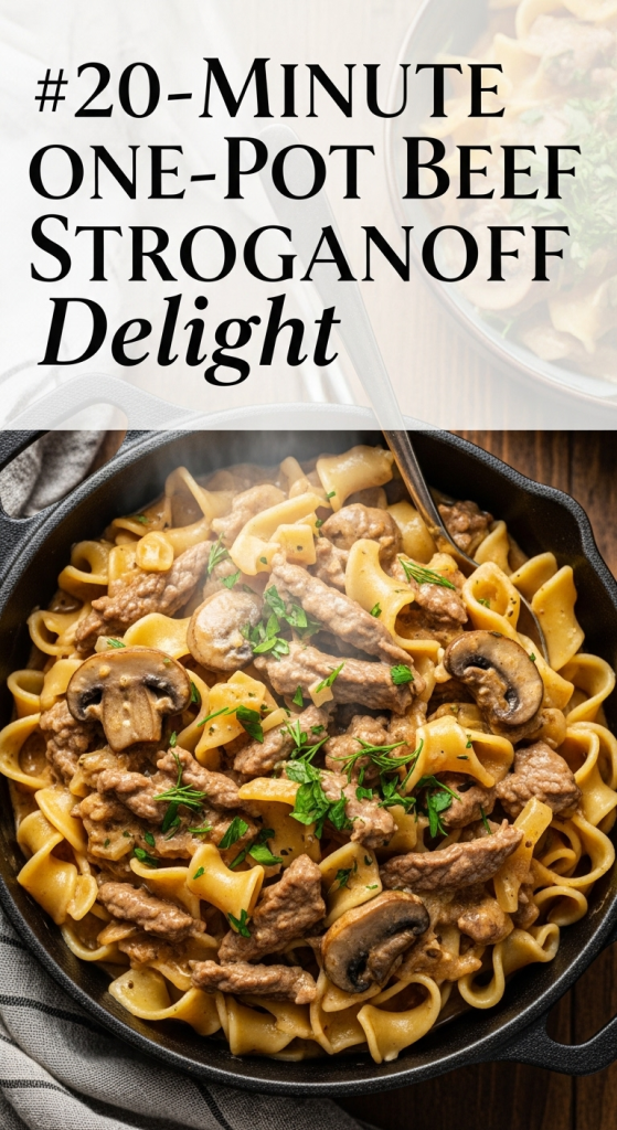 20-Minute One-Pot Beef Stroganoff Delight Quick & Creamy