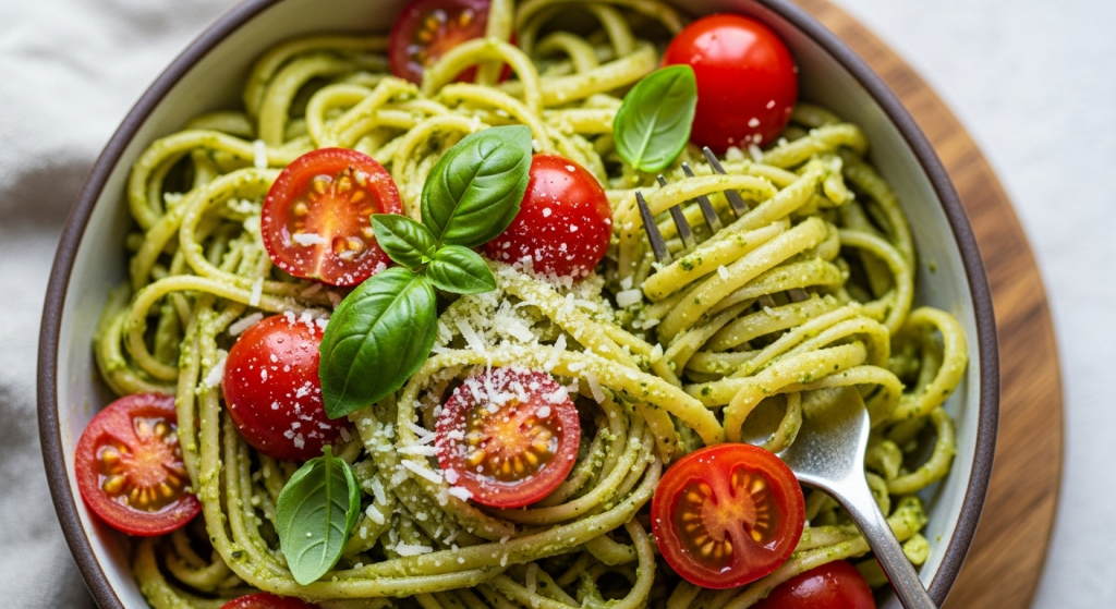 20-Minute Pesto Pasta with Cherry Tomatoes: Quick & Easy
