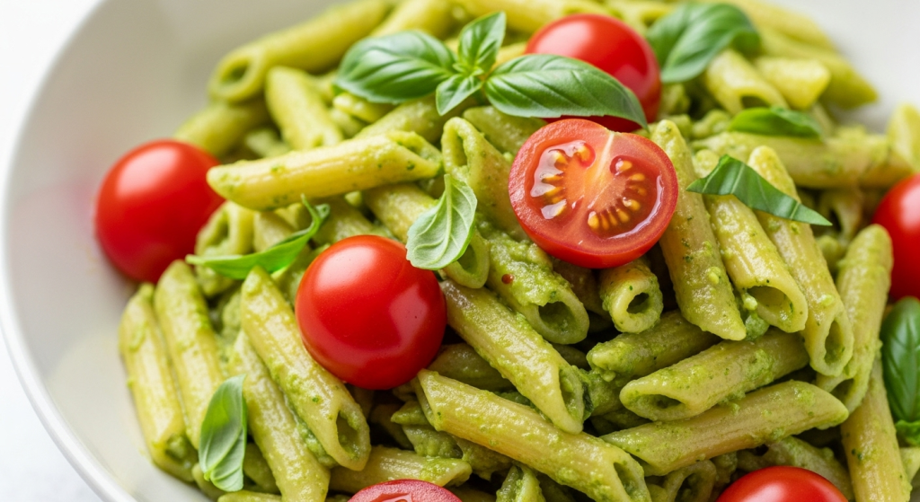 20-Minute Pesto Pasta with Cherry Tomatoes