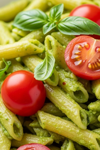 20-Minute Pesto Pasta with Cherry Tomatoes