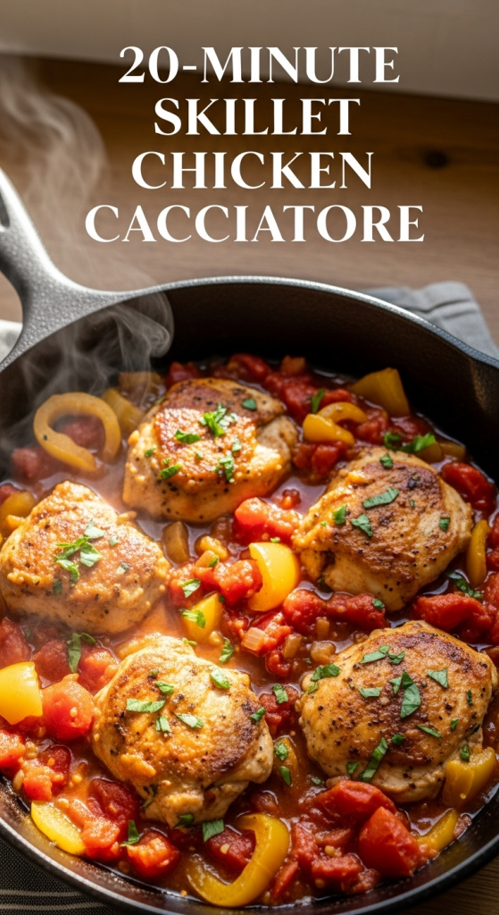 20-Minute Skillet Chicken Cacciatore Quick & Amazing