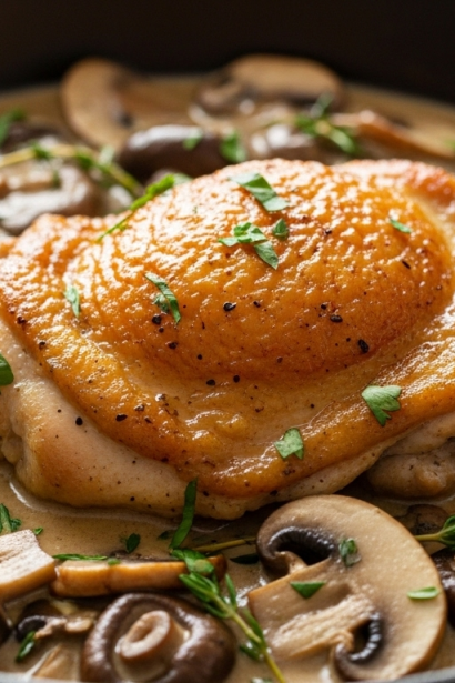 20-Minute Skillet Chicken with Mushroom Sauce: Wholesome & Quick & Creamy