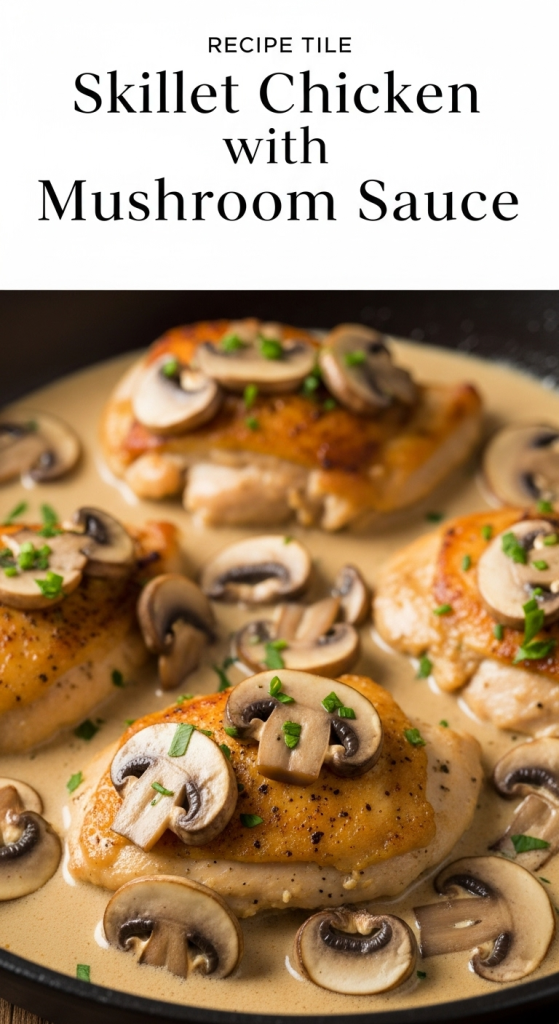 20-Minute Skillet Chicken with Mushroom Sauce: Wholesome & Quick & Creamy
