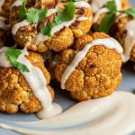 A Amazing Shawarma-Spiced Roasted Cauliflower with Creamy Tahini Drizzle