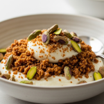 Aromatic Cardamom Rice Pudding Topped with Crunchy Pistachios