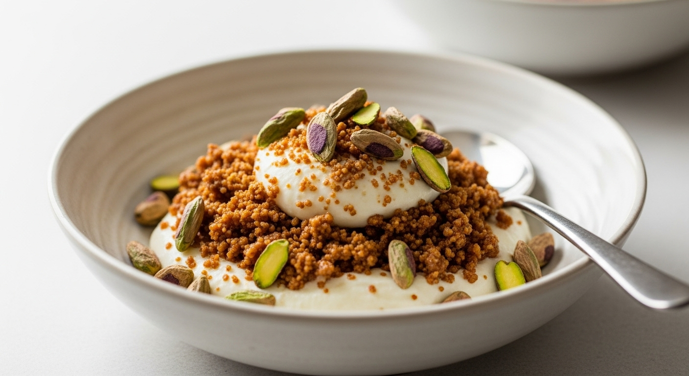 Aromatic Cardamom Rice Pudding Topped with Crunchy Pistachios