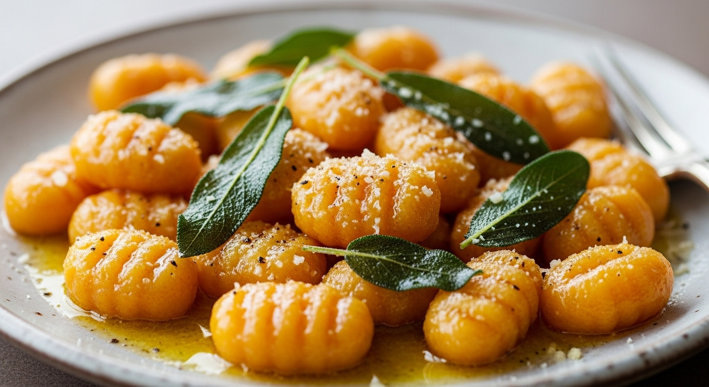 Best Fluffy Homemade Sweet Potato Gnocchi in Sage Brown Butter