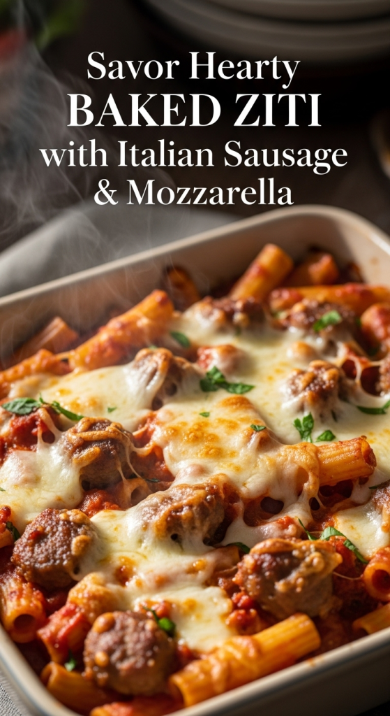 Best Savor Hearty Baked Ziti with Italian Sausage & Mozzarella