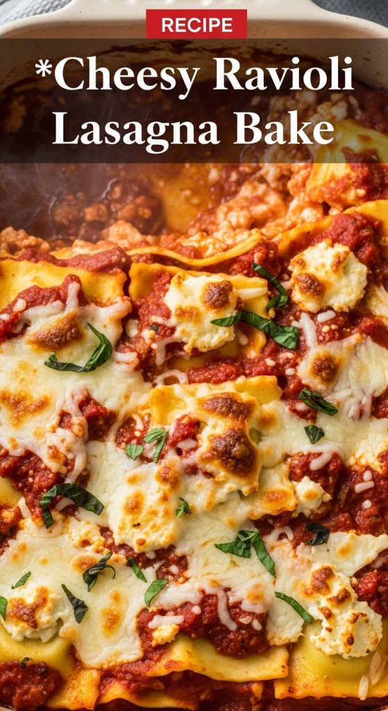 Cheesy Ravioli Lasagna Bake No-Boil Easy Dinner Hack 